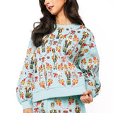 Aqua Gingerbread & Candy Cane Sweatshirt | Queen Of Sparkles