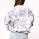 Ivory, Blue & Light Pink Patchwork Pant | Queen Of Sparkles