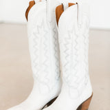 Dingo 1969 High Cotton Leather Boot | White