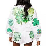 Grey Plaid Shamrock Short | Queen Of Sparkles
