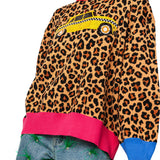 Leopard Colorblock Trim Taxi Cab Sweater | Queen Of Sparkles