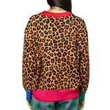 Leopard Colorblock Trim Taxi Cab Sweater | Queen Of Sparkles