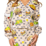 Flower Print Thanksgiving Meal Button Up Cardigan | Queen Of Sparkles