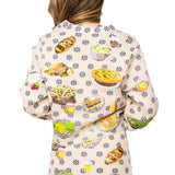 Flower Print Thanksgiving Meal Button Up Cardigan | Queen Of Sparkles
