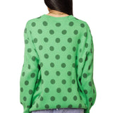 Green Polka Scaredy Cat Sweater | Queen Of Sparkles