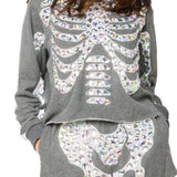 Charcoal Iridescent Jeweled Skeleton Short | Queen Of Sparkles