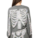 Charcoal Iridescent Jeweled Skeleton Short | Queen Of Sparkles
