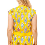 Yellow Multi Watch Knit Skirt | Queen Of Sparkles