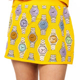 Yellow Multi Watch Knit Skirt | Queen Of Sparkles