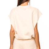 Beige Tonal QOS Logo Card Tank With Multi Drawstring | Queen Of Sparkles