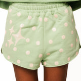 Dusty Green Polka Dot QOS Card Logo Mock Neck Sweatshirt | Queen Of Sparkles