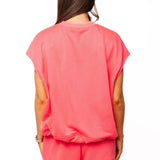 Neon Pink QOS Card Logo Draw String Tank | Queen Of Sparkles