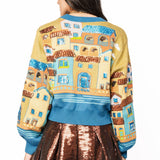 Multi Italian Houses On Water Button Up Cardigan | Queen Of Sparkles