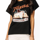 Licensed Black Texas Basketball Court Tee | Queen Of Sparkles