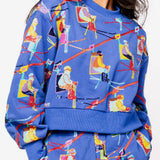 Royal Blue Ski Lift Sweatshirt | Queen Of Sparkles