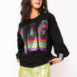 Black Rainbow QOS Logo Sweatshirt | Queen Of Sparkles